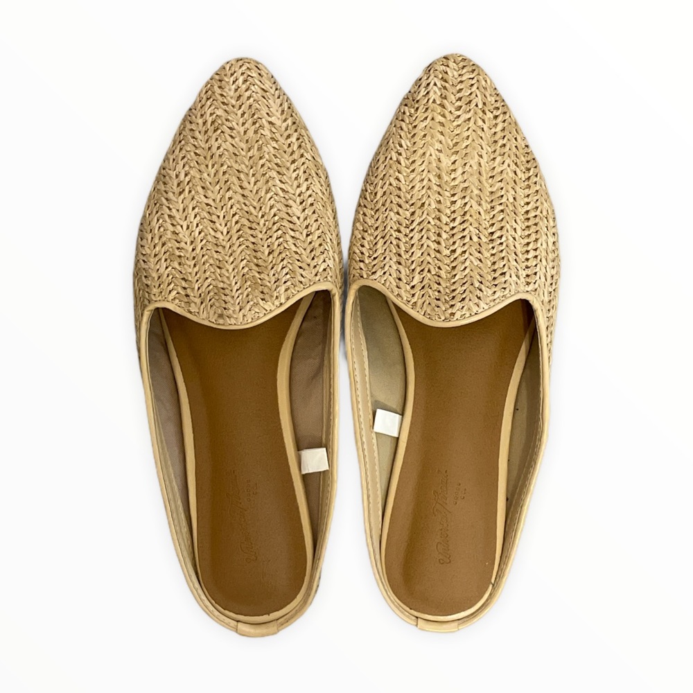 Universal Thread Woven Backless Mules Tan 7.5